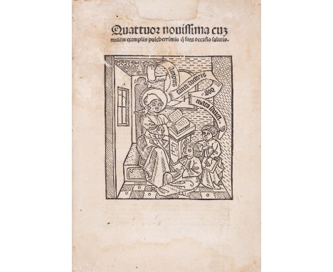Cordiale quattuor novissimorum, collation: a-g6, 39 ff. (of 42, lacking g3-4 & g6 [blank]), 46 lines, gothic type, title with
