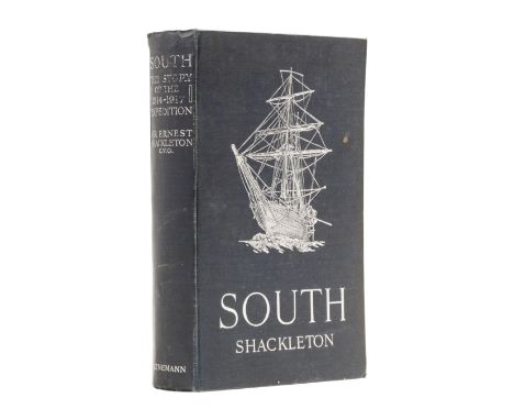Polar.- Shackleton (Ernest H.) South, first edition, half-title, colour frontispiece with captioned tissue guard, plates, fol