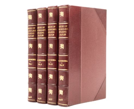 Churchill (Sir Winston Spencer) A History of the English-Speaking Peoples, 4 vol., first edition,&nbsp;maps, handsomely bound