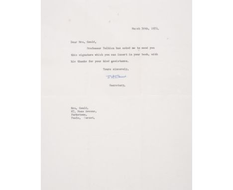 Tolkien (J.R.R.) The Hobbit; or There and Back Again,&nbsp;first&nbsp;edition, cut signature&nbsp;with presentation inscripti