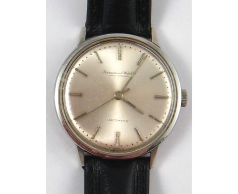 An IWC gent's steel wristwatch, dial marked International Watch Co. Schaffhausen, automatic movement, case approx 36mm wide, 