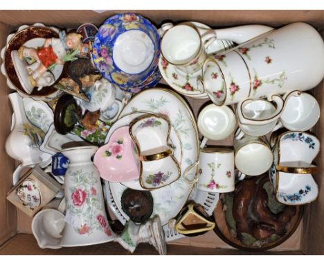 Ceramics - a George Jones Crescent floral pattern coffee set for six comprising coffee pot, coffee cans and saucers; other ce