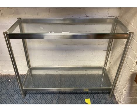 2 TEIR GLASS &amp; METAL CABINET