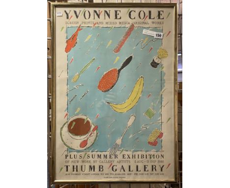 YVONNE COLE EXHIBITION POSTER PRINT - SIGNED 65CMS (H) X 45.5CMS (W) INNER FRAME