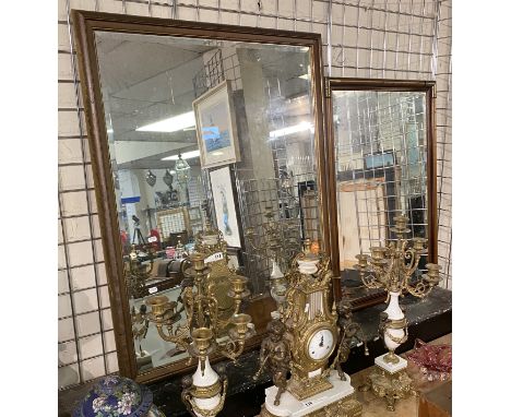 2 MIRRORS - 1 X GILT - 1 X MAHOGANY 108CMS (H) X 84CMS (W) &amp; 95CMS (H) X 65CMS (W) APPROX