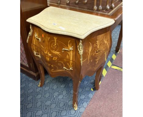 MARBLE TOP INLAID COMMODE