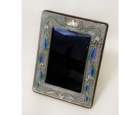 HM SILVER &amp; ENAMEL PHOTO FRAME - APPROX 8'' X 6''