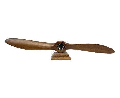 Early 20th century novelty small propeller mantle clock reputedly made by an apprentice at Blackburn Aircraft Works, Beverley