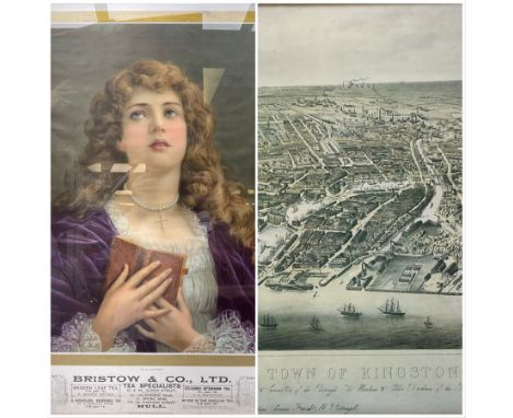Edwardian shop advertising calendar for Bristow &amp; Co. Ltd Tea Specialists of Hull 1905 depicting a half length portrait o