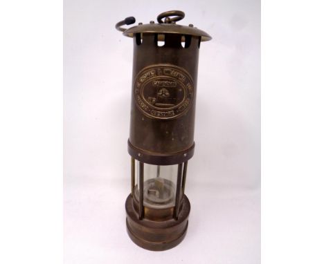 An E Thomas and Williams brass miner's lamp