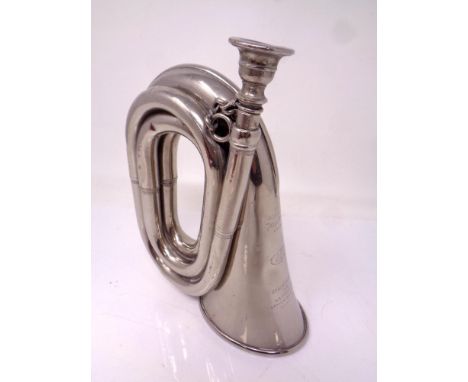 A chromed bugle by Keat and Sons of London
