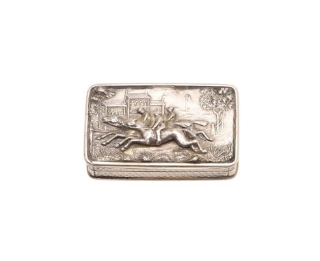 A WILLIAM IV SILVER VINAIGRETTE. A WILLIAM IV SILVER VINAIGRETTE. rounded rectangular form with engine-turned sides & base, t