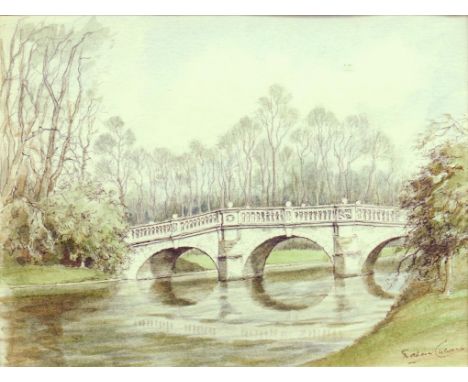 ALAN OLIVER - WALBERSWICK, SIGNED, DATED 91 AND INSCRIBED, WATERCOLOUR, A SIGNED PRINT OF CLARE COLLEGE BY SIR HUGH CASSON AN