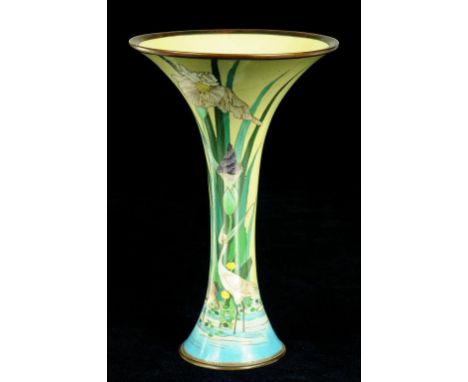 A JAPANESE CLOISONNÉ ENAMEL TRUMPET SHAPED VASE, MEIJI  17.5cm h (ex Portobello Rd, London trade, 1989) ++ Some minor stress 