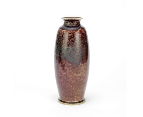 Ruskin PotteryVase, 1910Stoneware, mottled red flambé glaze. 29.4 cm highProduced by Ruskin Pottery, West Smethwick, England.