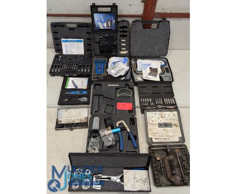 Various 'Sykes-Pickavent' Tools - features Digital Voltage Tester, sockets, brake caliper adjuster 036000LL, vacuum and press