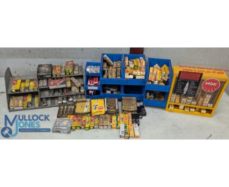 Automobilia - Automotive / Car Parts - selection of various Spark Plugs, incl Bosch, NGK plus display stand, MG, Denso, Laser