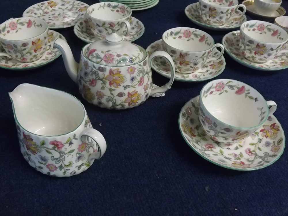 Minton "Haddon Hall" morning tea set, comprising tea pot, cream jug