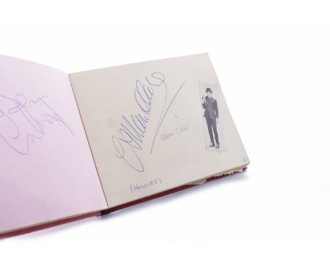1960s AUTOGRAPH BOOK
to include signatures by Bruce Welsh, Brian Bennett, Hank Marvin and John Rostill; also to include Bobby