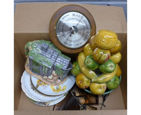Collectors plates including Border fine bone china fairy plates and a ceramic fruit bowl **PLEASE NOTE THIS LOT IS NOT ELIGIB
