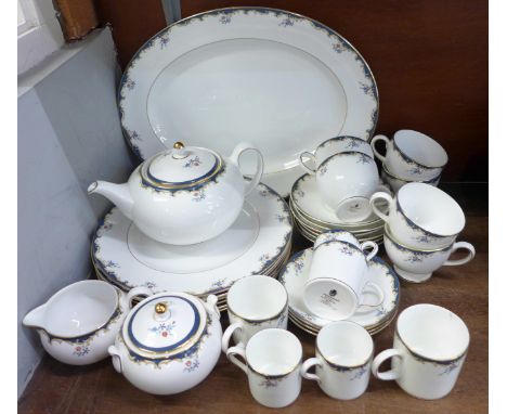 A collection of Wedgwood Chartley dinnerware, teaware and coffee ware, six setting comprising dinner plates, tea cups and sau