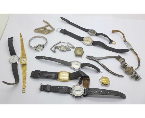Ladies and gentlemen's mechanical wristwatches including Tissot (x2), Services, Timex, etc. 