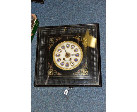 A FRENCH MID TO LATE 19TH CENTURY RAINGO FRERES of PARIS WALL CLOCK, having an alabaster face with gilt and enamel hour marke