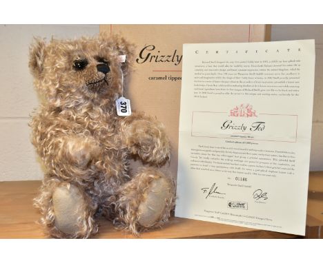 A BOXED LIMITED EDITION STEIFF 'GRIZZLY TED', caramel tipped mohair, jointed, fitted with growler, gold plated elephant butto