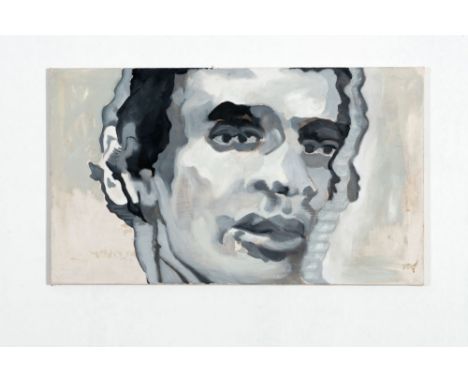 087 - - Bettina Semmer.  (1955 Düsseldorf - lebt u. arbeitet in Berlin). Harun. 2016. Öl auf Leinwand. 55 cm x 94 cm. Signie
