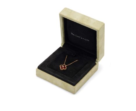  Van Cleef & Arpels: A tiger's eye and diamond 'Vintage Alhambra Holiday'  pendant necklace, 2017  Centrally collet-set with 