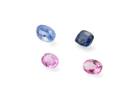  A collection of sapphires rings  Including an oval-cut sapphire weighing 2.26 carats, a cushion-shaped sapphire weighing 1.5