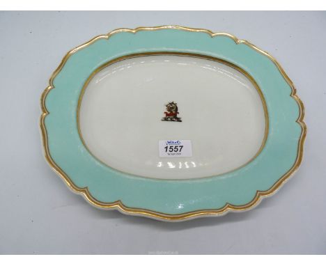 A Flight Barr and Barr Worcester crested platter, some wear, 12 1/4" wide x 10 1/2".