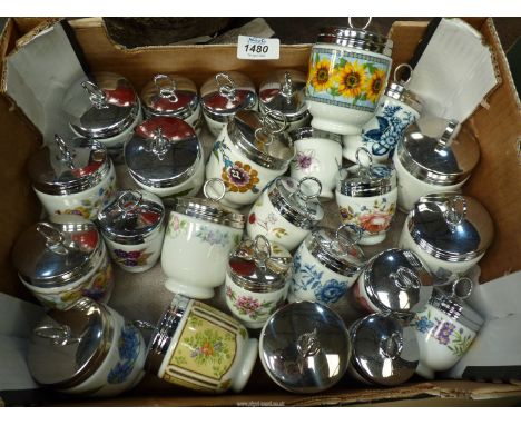 A quantity of Egg Coddlers by Royal Worcester and Aynsley, various sizes.