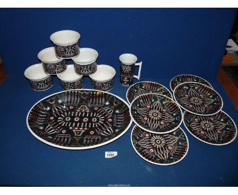 Portmeirion, Magic City to include six tea plates, six soup bowls, one mug and large meat plate.