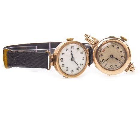 LADY'S EARLY TWENTIETH CENTURY NINE CARAT GOLD MANUAL WIND WRIST WATCH, unsigned movement, the round with Arabic numerals in 