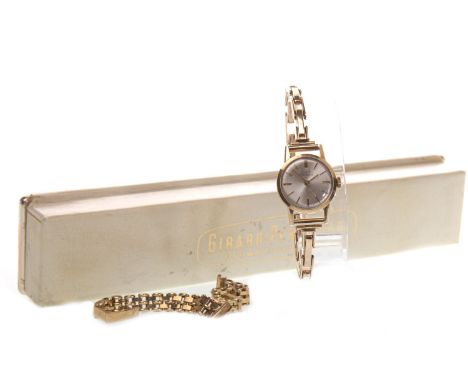 LADY'S GIRARD PERREGAUX NINE CARAT GOLD MANUAL WIND WRIST WATCH, originally purchased 1968 from papers, the round dial with a