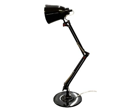 MADE; a modern black painted Anglepoise type lamp, height 56cm.