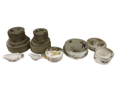 ROYAL WORCESTER; a large quantity of tea and dinnerware in the 'Evesham' pattern, including teapot, coffee pot, six teacups, 