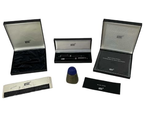 MONTBLANC; a cased set of two ball point pens, two empty pen boxes and Montblanc ink.Condition Report: Both pens seem in good