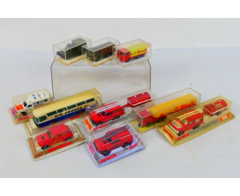 Majorette - A group of 10 x boxed vehicles including Range Rover and trailer, Saviem petrol tanker, Renault 5 Turbo, Air Fran