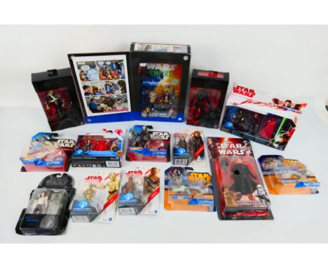 Star Wars - Hasbro - Kenner - Hot Wheels - A group of carded / boxed Star Wars figures from various modern ranges with a smal