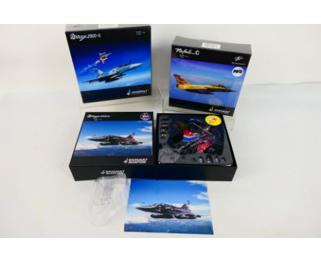 Premium X / Dassault Aviation - Three boxed 1;72 scale diecast military aircraft models from Dassault Aviation. Lot consists 