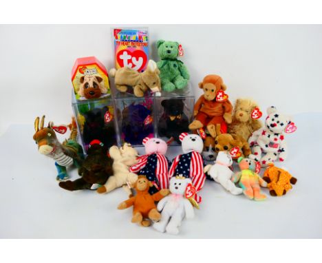 Ty Beanies - Mattel - Pound Puppies - A collection of soft toys including Princess, The End, Dragon, Spangle, Glory, Cheeks, 