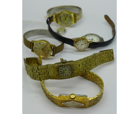 Lady's wristwatches including a 9ct gold Rotary wristwatch