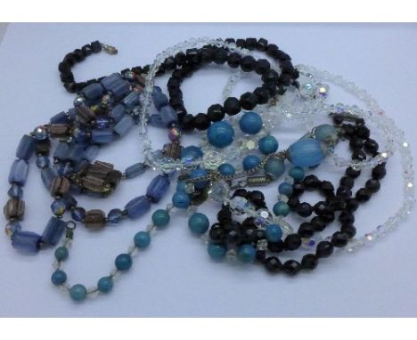 Six vintage necklaces