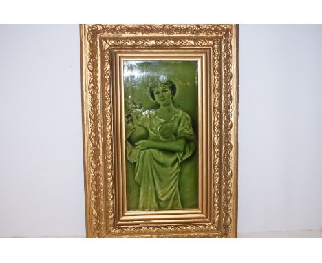 Victorian framed tile of a lady