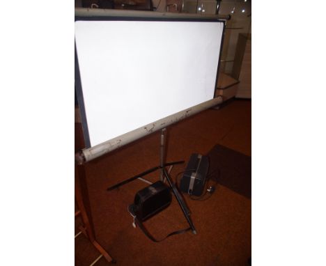 Two Vintage Projectors with Screen