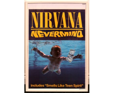 Poster, Music, American Rock Music - a Nirvana Nevermind rectangular shaped poster, 'NIRVANA, NEVERMIND, INCLUDES SMELLS LIKE