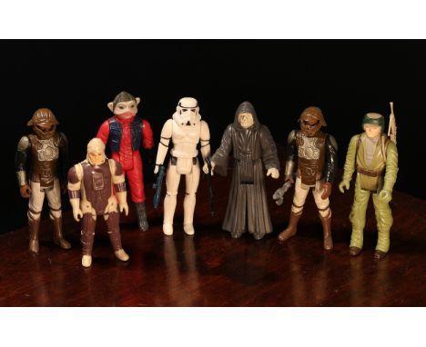 Star Wars 3¾ loose action figures, comprising Nien Numb, Emperor Palpatine with walking stick, Rebel Commando with weapon, tw