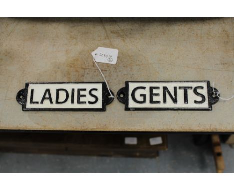 Ladies and gents enamel signs